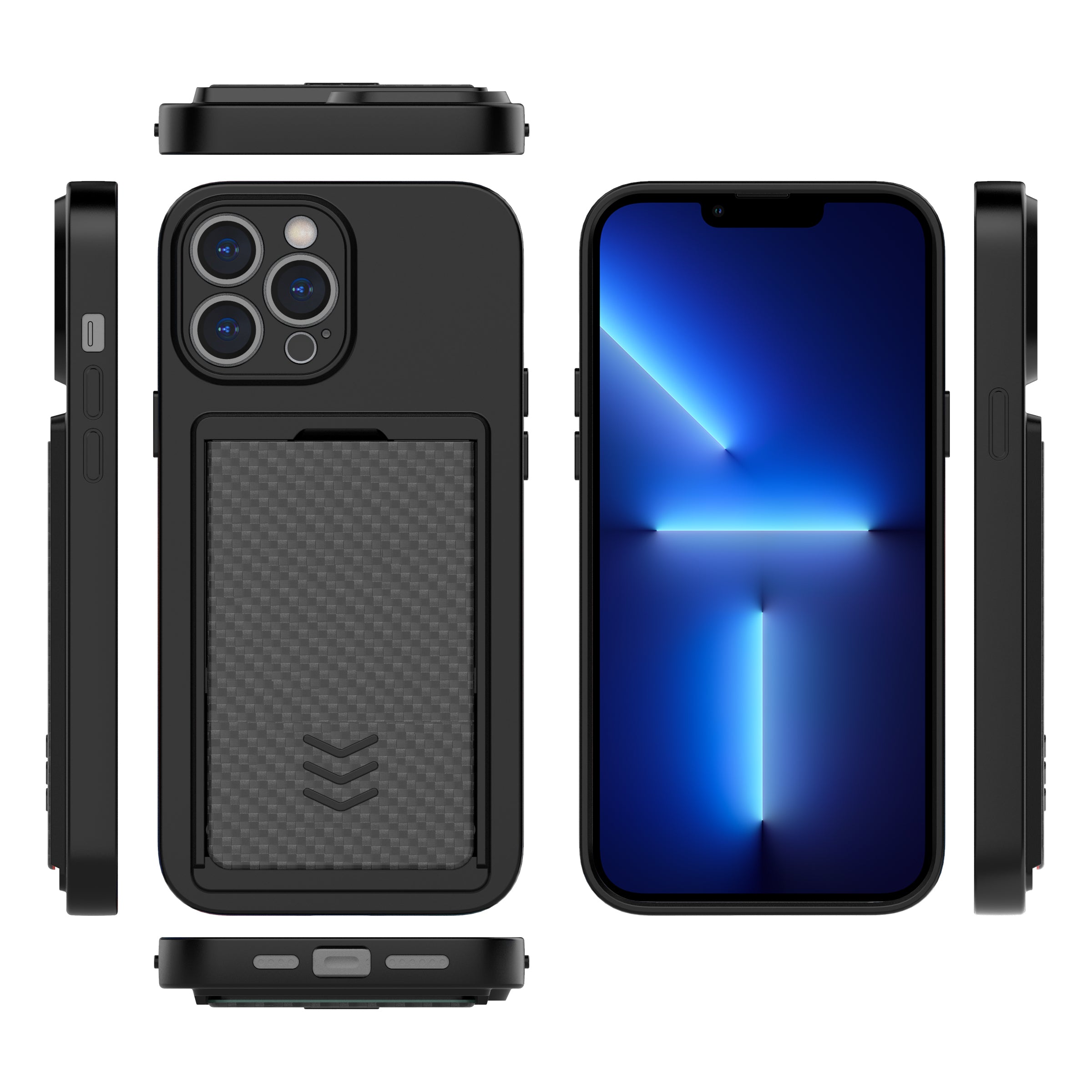 For iPhone 13 Pro Max Shockproof Phone Case TPU Cover with PC Slide Card Holder For iPhone 13 Pro Max Shockproof Phone Case TPU Cover with PC Slide Card Holder